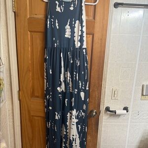 Stylish Navy and White Maxi Dress